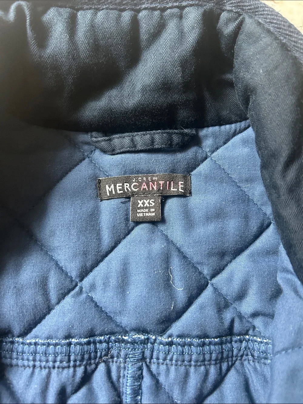 J. Crew Quilted Navy Jacket with Gold Hardware